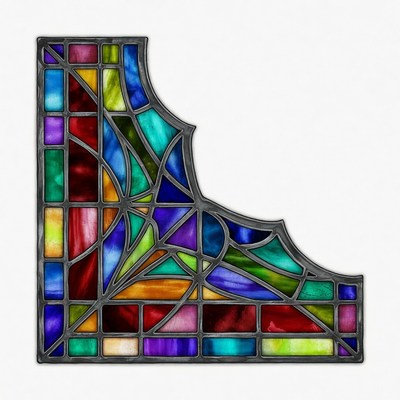 Colorful Stained Glass Corner Border