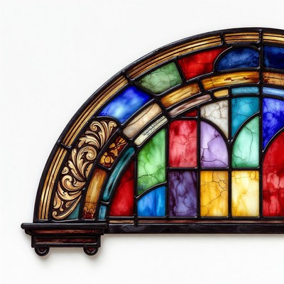 Colorful Arched Stained Glass Window