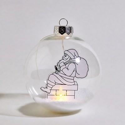 Santa Claus on Rooftop Christmas Ornament