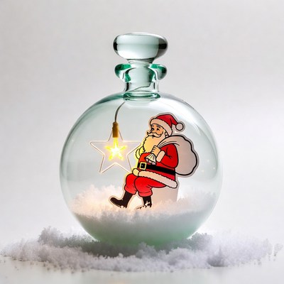 Santa Claus in Glass Snow Globe