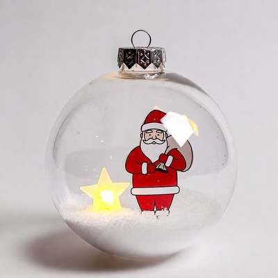 Santa Claus in Glass Christmas Ornament