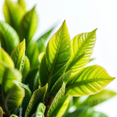 Fresh Green New Leaves Closeup