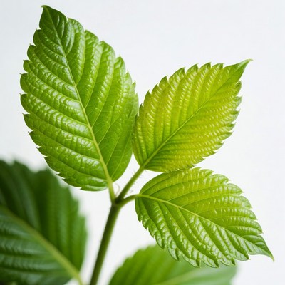 Fresh green serrated leaf trifoliate