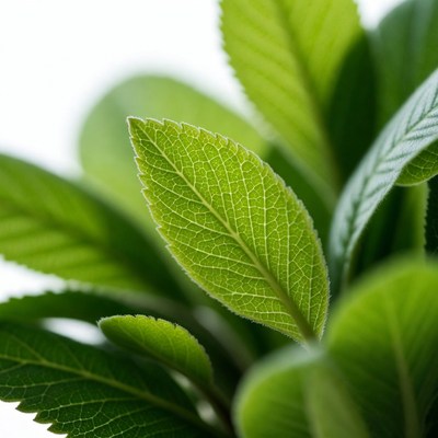 Close-up of green serrated leaves