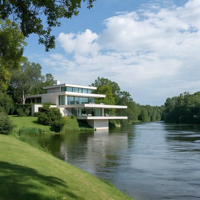 Modern House by River