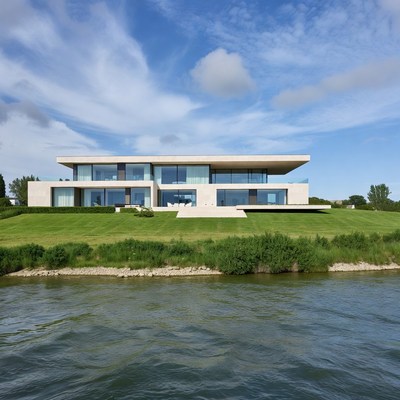 Modern House by Lakeside