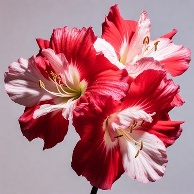 Red and White Amaryllis Flowers Bouquet