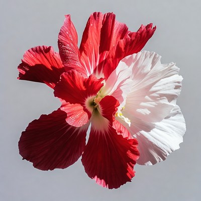 Red and White Hibiscus Flower