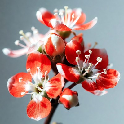 Red and white flower cluster