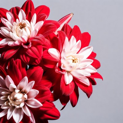 Red and White Lily Flowers