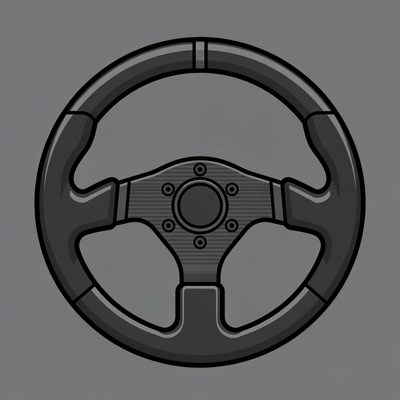 Black Steering Wheel Illustration