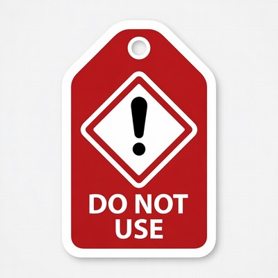 Red Do Not Use Warning Tag
