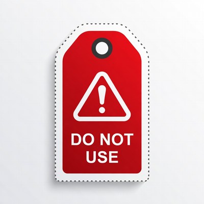 Red Do Not Use Warning Tag