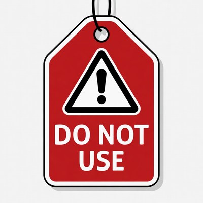 Red Do Not Use Warning Tag