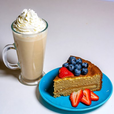 Blueberry Cheesecake with Latte