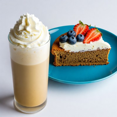 Latte and Berry Whipped Cream Cake