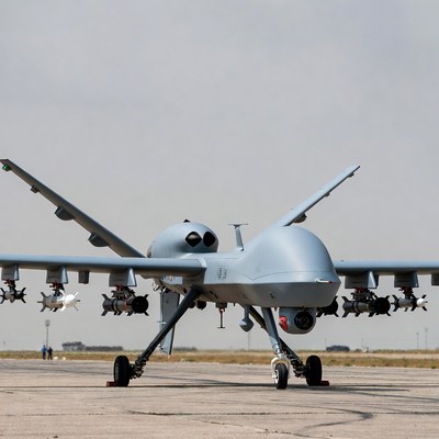 MQ-9 Reaper Drone on Runway
