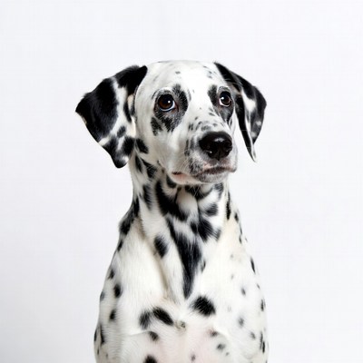Dalmatian dog on white background