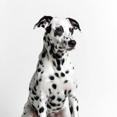 Dalmatian dog on white background