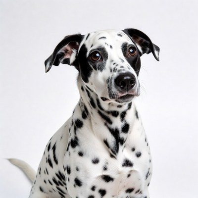 Dalmatian dog on white background