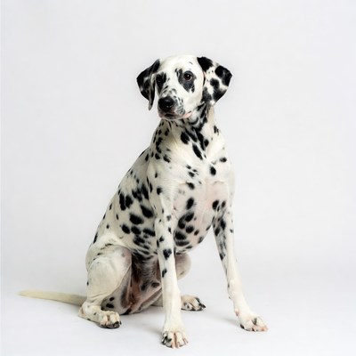 Dalmatian dog sitting isolated