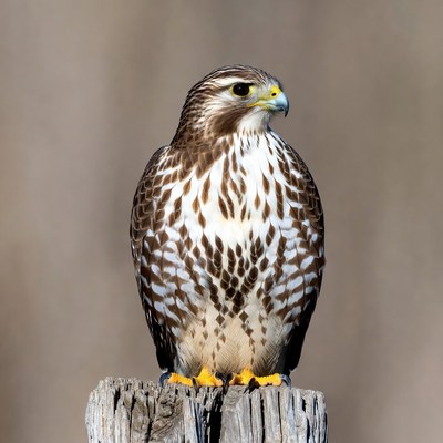 Juvenile Red-tailed Hawk on Post