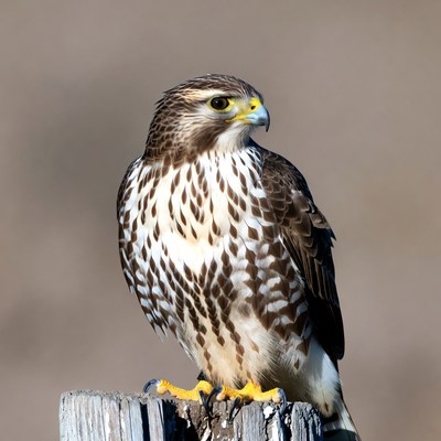 Juvenile Red-tailed Hawk on Post
