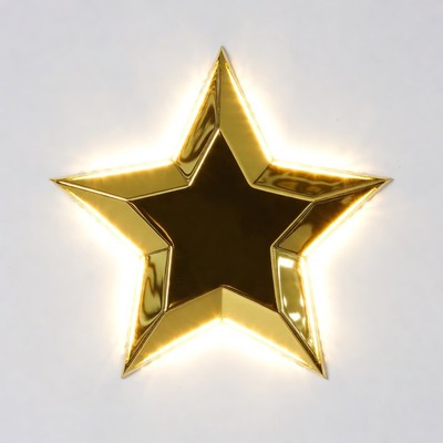 Shiny Golden Star on White