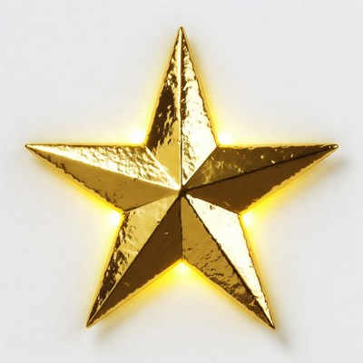 Shiny golden star isolated