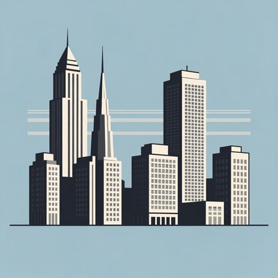 Skyscraper City Skyline Illustration