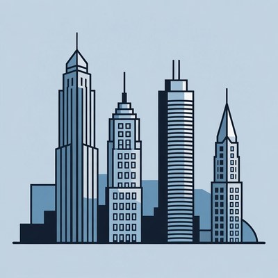 Skyscrapers City Skyline Illustration