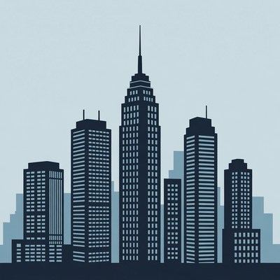 Silhouette of Skyscrapers Cityscape