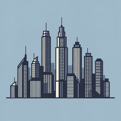 City skyline silhouette illustration