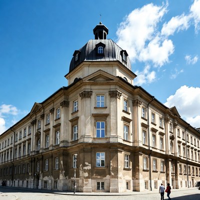 Baroque Building with Dome Corner View