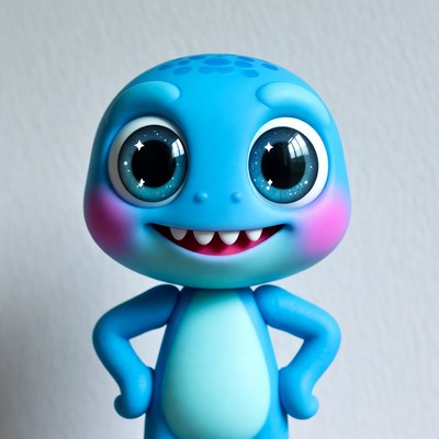 Cute blue baby dinosaur toy