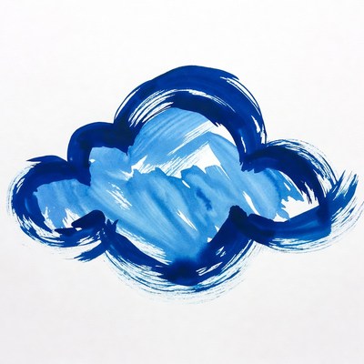 Blue watercolor cloud illustration