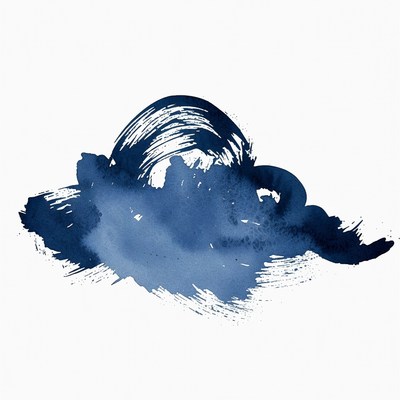 Blue watercolor cloud splash
