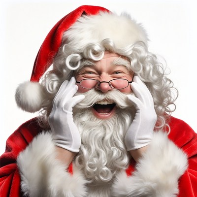 Smiling Santa Claus in Red Suit