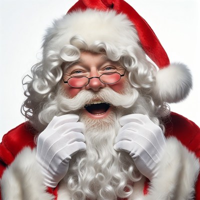 Smiling Santa Claus on white background