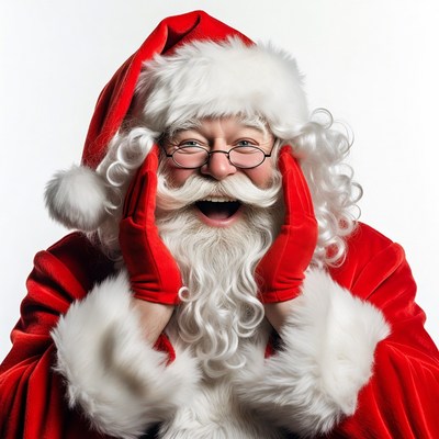 Smiling Santa Claus on white background