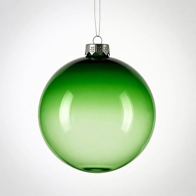 Green glass Christmas ornament