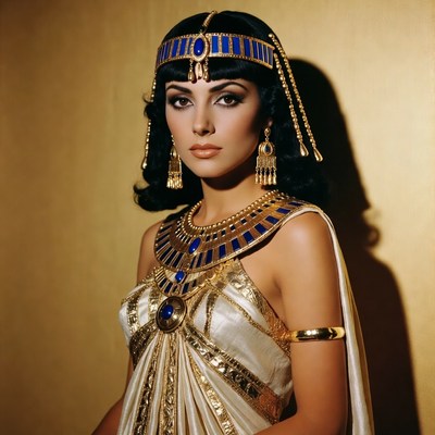 Beautiful woman in Egyptian Cleopatra costume