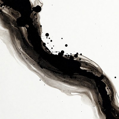 Black Ink Splatter Abstract Art