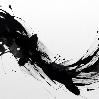 Black Ink Splatter Abstract Art