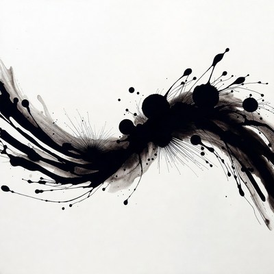 Black Ink Splatter on White