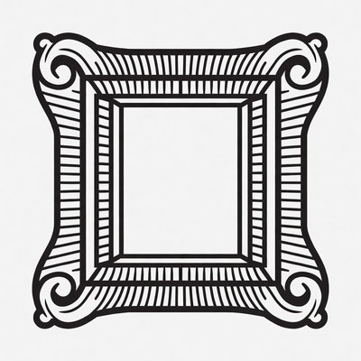 Ornate Square Picture Frame Outline
