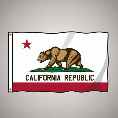 California Republic Flag with Bear