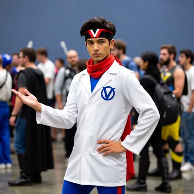 Man cosplaying V from V for Vendetta