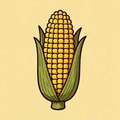 Cartoon Corn Cob Illustration