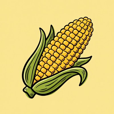 Corn cob with green husk